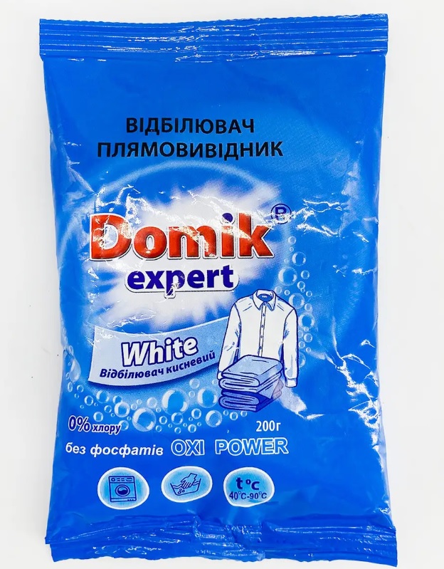 Відбілювач Плямовивідник кисневий Domik Expert White 200 гр